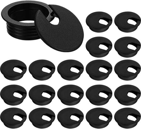 120 Pack Desk Grommet 2 Inch, Plastic Cable Grommet Hole Cover for Cables Organizer, Office PC Computer Desk Cord Management (Black) in Saudi Arabia