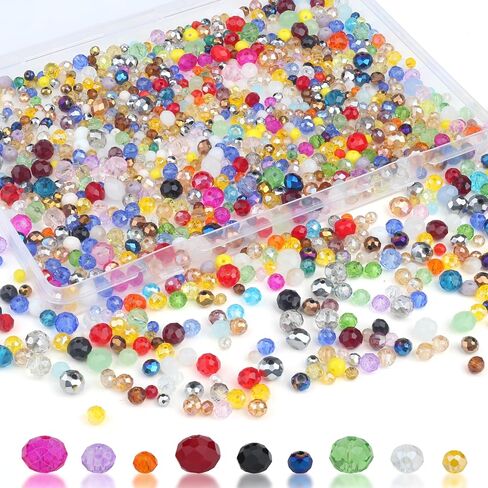 Zhiyuxi 1100pcs 4mm 6mm 8mm حبات زجاجية سوداء من أجل المجوهرات صنع حبات زجاجية متنوعة للبراغي in Saudi Arabia