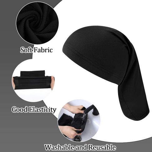 2 PCS DREADLOCK CAP مرنة LOC CAP طويلة الرأس أنبوب الرأس غطاء رأس التفاف نوم غطاء للشعر الكامل ، الرجال إكسسوارات الشعر نساء in Kuwait