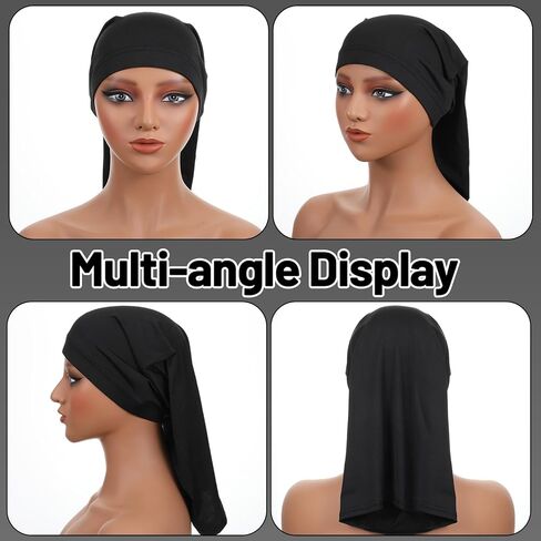 2 PCS DREADLOCK CAP مرنة LOC CAP طويلة الرأس أنبوب الرأس غطاء رأس التفاف نوم غطاء للشعر الكامل ، الرجال إكسسوارات الشعر نساء in Kuwait