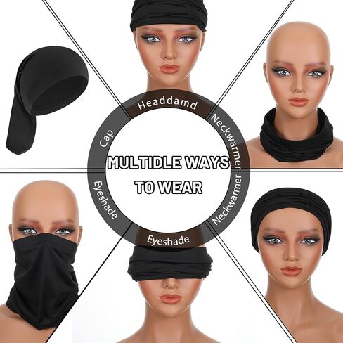 2 PCS DREADLOCK CAP مرنة LOC CAP طويلة الرأس أنبوب الرأس غطاء رأس التفاف نوم غطاء للشعر الكامل ، الرجال إكسسوارات الشعر نساء in Kuwait