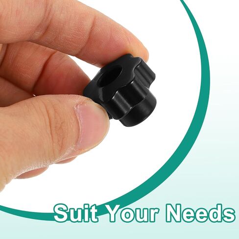 uxcell 10pcs Clamping Star Knobs M4 Metric Female Thread 25mm 7-Point Star Plastic Head Through Hole Brass Insert Screw-in Threaded Hand Knob Handles Jig Knobs, Black in Saudi Arabia