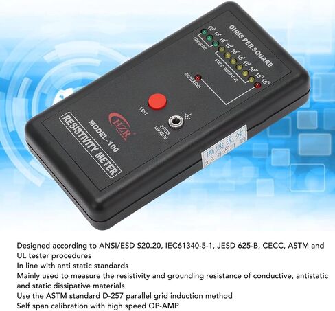 Anti Static Resistance Meter for Surface Resistance Measurement, Precise & Easy to Use, Highly Reliable, ASTM Standard Grid Induction Method, Measuring Range in Saudi Arabia