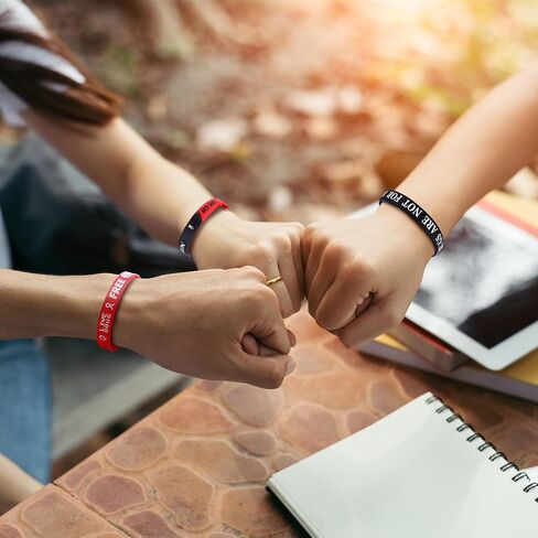 Blosssound 200 PCS Drug Free Wristbands Red Red Rebon Towernes Supplies Silicone Druics 'Druics' Procelets for Me 'for Red Rebon Week Activity Public Charity in Saudi Arabia