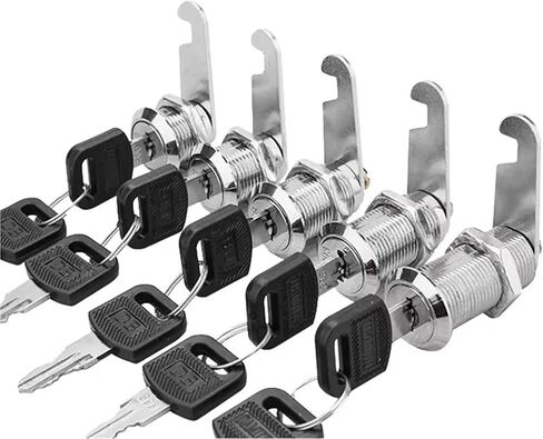 5pcs قفل أمان قفل الأسطوانات المعدنية كاميرا خزانة كاميرا مع مفاتيح مفاتيح دائرة قفل صندوق البريد الأمان (بني) in Kuwait