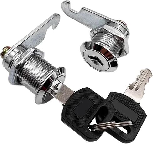 5pcs قفل أمان قفل الأسطوانات المعدنية كاميرا خزانة كاميرا مع مفاتيح مفاتيح دائرة قفل صندوق البريد الأمان (بني) in Kuwait