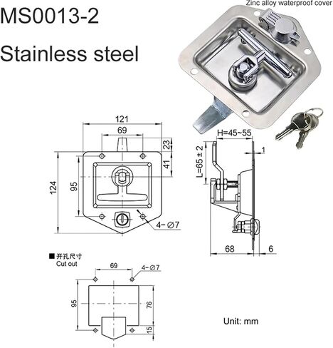 304 Stainless Steel Panel Lock T-Shaped Tongue Box Locker Lock Vehicle Rv Lock 1Pcs(MS0013-2) in Kuwait