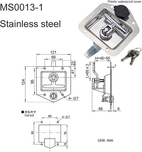 304 Stainless Steel Panel Lock T-Shaped Tongue Box Locker Lock Vehicle Rv Lock 1Pcs(MS0013-2) in Kuwait
