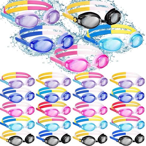 Macarrie 30 Pcs Kids Swim Goggles Bulk Child Swimming Goggles Gifts for Boys Girls Toddler Pool Surfing Diving in Saudi Arabia