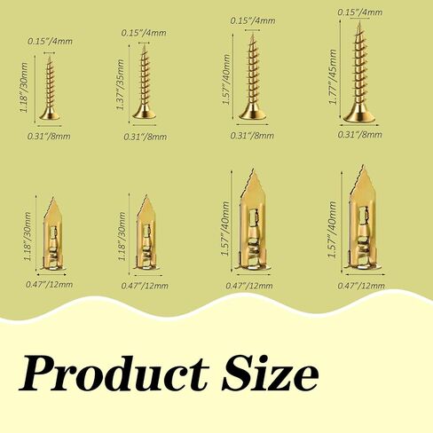 360PCS 4-Size Variety Pack Self Drilling Drywall Metal Expansion Anchor with Screws Kit and Drywall Screws for Drywall,Create Secure Holes Without Drilling in Saudi Arabia