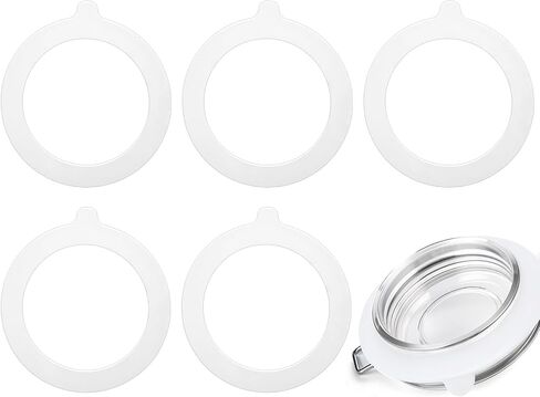6 Pcs 3.74 In Rubber Seals for Glass Jars, Silicone Mason Jar Seals Rubber Seals for Canisters Leak Proof Jar Seal Accessories Suitable for Mason Jars and Jar Lids Replacement Gasket (White) in Saudi Arabia