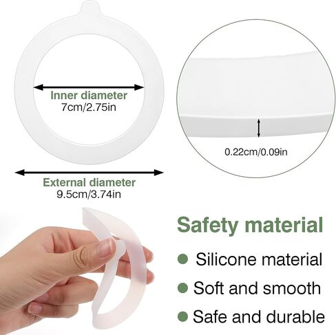 6 Pcs 3.74 In Rubber Seals for Glass Jars, Silicone Mason Jar Seals Rubber Seals for Canisters Leak Proof Jar Seal Accessories Suitable for Mason Jars and Jar Lids Replacement Gasket (White) in Saudi Arabia