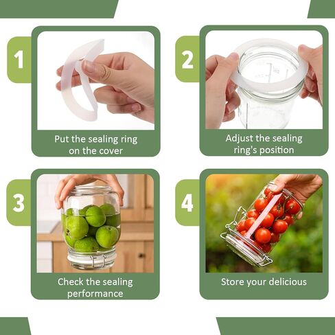 6 Pcs 3.74 In Rubber Seals for Glass Jars, Silicone Mason Jar Seals Rubber Seals for Canisters Leak Proof Jar Seal Accessories Suitable for Mason Jars and Jar Lids Replacement Gasket (White) in Saudi Arabia