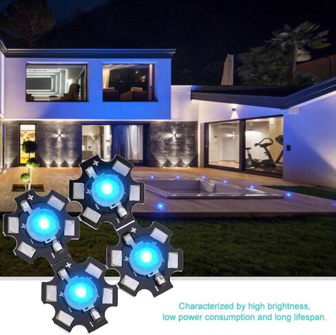 Plplaaoo عالية الطاقة LED حبات الباعث الثنائي الثنائي رقائق السوبر مشرق عمر كفاءة الطاقة الطويلة لأضواء حديقة الإضاءة العامة قاعدة الألومنيوم 25pcs (660 نانومتر) in Kuwait