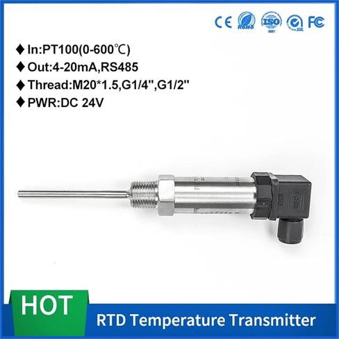 4-20mA high Accuracy Assembly PT100 Temperature Sensor with Display(0-200 Degree 4-20mA,100mm) in Kuwait
