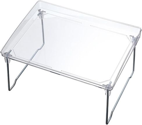 Tissting 2Pcs 31cm/12.2in Clear Acrylic Cabinet Shelf, Foldable Cabinet Storage Shelf Rack, Stackable Kitchen Counter Shelf Rack, Kitchen Counter Shelves for Counter Cabinet Pantry in Saudi Arabia