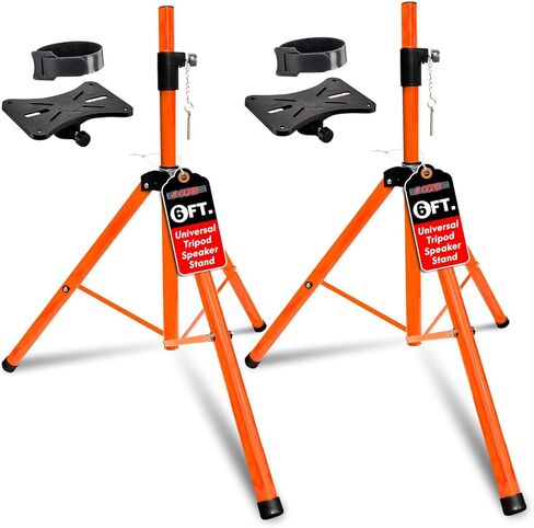 5 Core Speaker Stand Floor Floor Highted Duty يمكن تعديله حتى 72 بوصة DJ Studio Monitor Stands Mount Pole - (أسود) in Kuwait