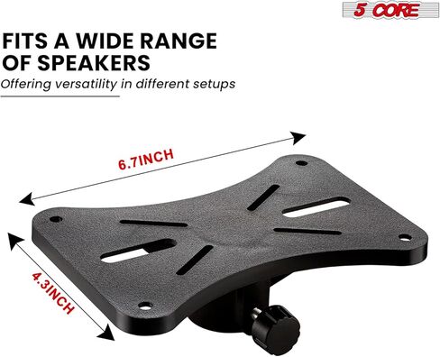 5 Core Speaker Stand Floor Floor Highted Duty يمكن تعديله حتى 72 بوصة DJ Studio Monitor Stands Mount Pole - (أسود) in Kuwait