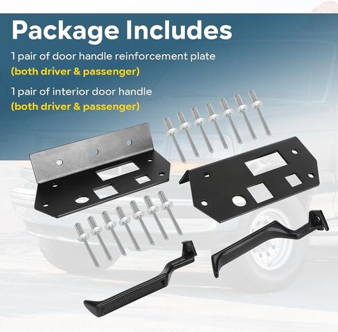 AUTOVIC Car Door Handle Reinforcement Plate Kit W/7/32 Drill and Marker Pen for OBS Ford F-Series & Bronco 1980-1997, Replacement for F006 in Saudi Arabia