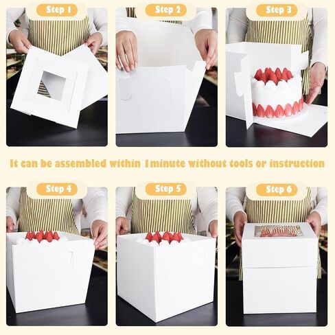صناديق كعكة 8 × 8 × 8 بوصات مع لوحات كعكة ، 3 صناديق فطيرة الجبن ذات 3 حزمة مع نافذة عرض لعيد الميلاد ، عيد ميلاد ، حفل زفاف in Saudi Arabia