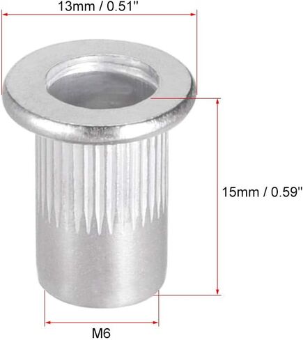 uxcell M6 Aluminium سبيكة البرشام المكسرات in Saudi Arabia