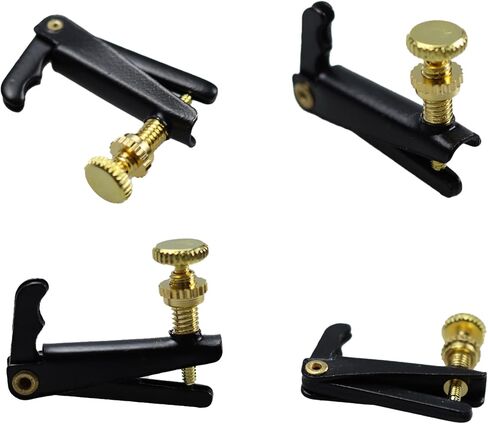 4Pcs Violin Fine Tuners for 4/4-3/4 Violins, Silver Metal String Adjusters, Easy Tune String Spinner in Saudi Arabia