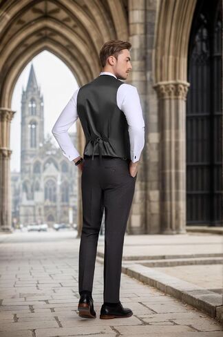 Men's 3 Piece Tuxedo Suit Slim Fit Swallow Long Tailcoat Performances Dinner Party Wedding Double Breasted Vest Pants in Kuwait