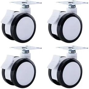 4 Pack of 4-inch casters Silent Black and White Double Wheels(Universal) in Kuwait