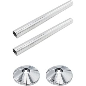 GSHLLO 2 Pcs Radiator Pipe Covers and 2 Pcs Pipe Collars Heating Pipe Hole Collars Silver Water Pipe Covers Chrome Pipe Sleeve for Pipe Decoration in Kuwait