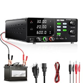 NICE-POWER DC Power Supply Variable, 30V 20A 600W High Power Bench Power Supply for Battery Charging, Adjustable Switching Regulated Power Supply with OCP, Memory Storage, Output Switch, Lock Button in Kuwait