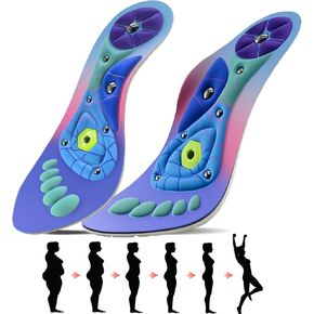 Orthopedic Acupressure Insoles for Men & Women, Reflexology Massage Foot Insoles for Pain Relief, Comfortable Support for Daily Use (Blue, L(Men 8-12/Women 9-13)) in Saudi Arabia