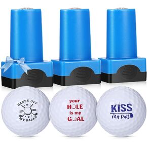 3 Pack Golf Ball Stamp Self-Inking Golf Ball Stamp Markers Reusable Golf Ball Marking Tool to Identify Golf Balls for Golfer Gift Golfing Accessories in Kuwait