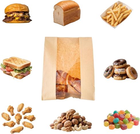 25pcs Paper Bread Bags for Homemade Bread,Sourdough Paper Bread Bags With Window, Packaging & Storage of Baked Goods Suitable for Bakers,Includes 25PCS Label Seal Stickers(13.7x8.3x3.7 inch) in Saudi Arabia