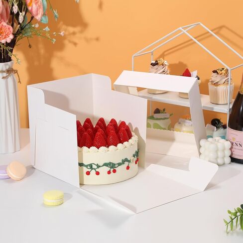 COTOPHER 5Pcs 6x6x6 Inches Mini Cake Boxes, Square Bakery Boxes with Window, Cake Containers for Pastries, Cookies, Chocolates, Cupcakes, Birthday Party Cake Decorating Supplies for Gift Giving in Saudi Arabia