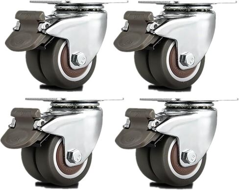 4 قطع/الكثير 2 بوصة مسطحة بكرة وعجلة عالية تحمل صامتة العجلة أريكة أريكة الأثاث الإكسسوارات مع الفرامل (الفرامل) in Kuwait