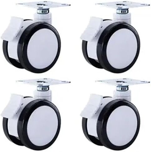 4 Pack of 4-inch casters Silent Black and White Double Wheels(Universal) in Kuwait