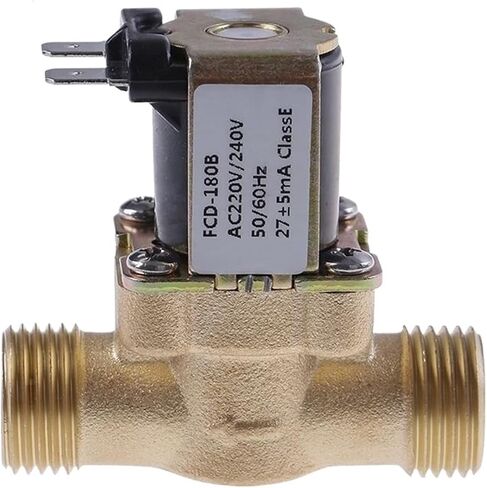Valve 1PC DC12V 24V AC 220V G1/2'' Brass Electric Solenoid Valve for Solar Water Heater(Silver) in Saudi Arabia