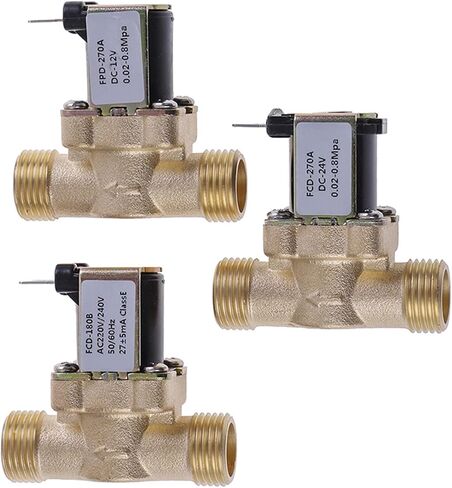 Valve 1PC DC12V 24V AC 220V G1/2'' Brass Electric Solenoid Valve for Solar Water Heater(Silver) in Saudi Arabia