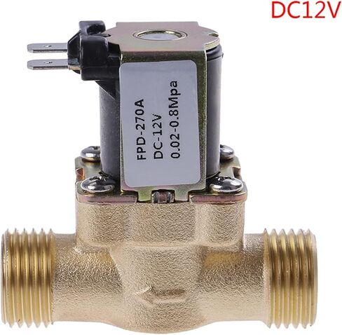 Valve 1PC DC12V 24V AC 220V G1/2'' Brass Electric Solenoid Valve for Solar Water Heater(Silver) in Saudi Arabia