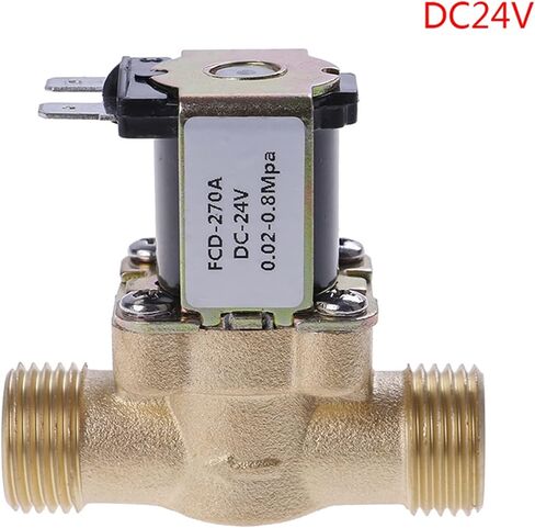 Valve 1PC DC12V 24V AC 220V G1/2'' Brass Electric Solenoid Valve for Solar Water Heater(Silver) in Saudi Arabia