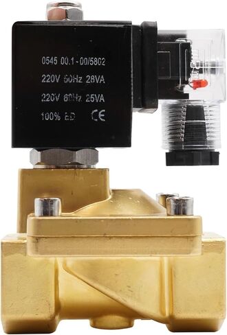 Pilot Diaphragm Solenoid Valve G1/2" to G2 High Pressure Brass Normally Closed Water Valve 0~16bar NBR VITON Seal.(AC 110V-VITON,1.25 Inch) in Saudi Arabia