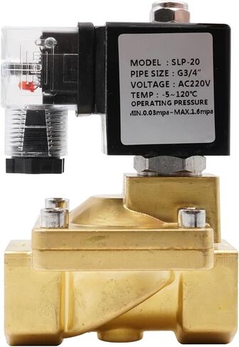 Pilot Diaphragm Solenoid Valve G1/2" to G2 High Pressure Brass Normally Closed Water Valve 0~16bar NBR VITON Seal.(AC 110V-VITON,1.25 Inch) in Saudi Arabia