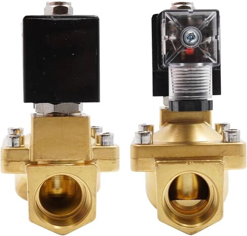 Pilot Diaphragm Solenoid Valve G1/2" to G2 High Pressure Brass Normally Closed Water Valve 0~16bar NBR VITON Seal.(AC 110V-VITON,1.25 Inch) in Saudi Arabia