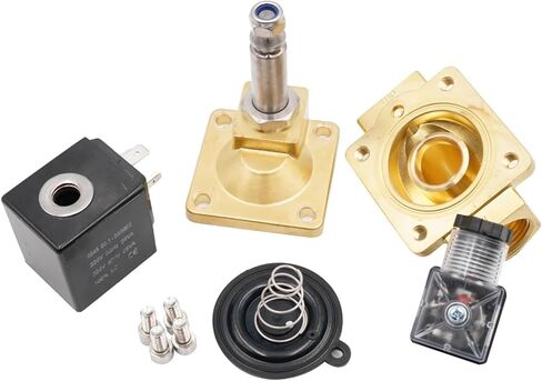 Pilot Diaphragm Solenoid Valve G1/2" to G2 High Pressure Brass Normally Closed Water Valve 0~16bar NBR VITON Seal.(AC 110V-VITON,1.25 Inch) in Saudi Arabia