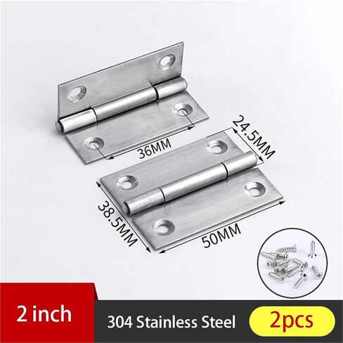 1-4inch Butt Door Stainless Steel Folding Cabinet Hinges Flat 2Pcs(3inch 2pcs) in Kuwait