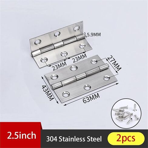 1-4inch Butt Door Stainless Steel Folding Cabinet Hinges Flat 2Pcs(3inch 2pcs) in Kuwait