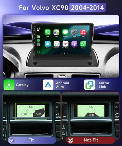 4Core 2GB+64GB Android 13 Radio for Volvo XC90 2004-2014 Car Stereo with Wireless Carplay Android Auto,5.0 Bluetooth,Build-in DSP EQ,9inch HD IPS Touch Screen,GPS,FM/RDS WiFi AHD Backup Camera in Kuwait