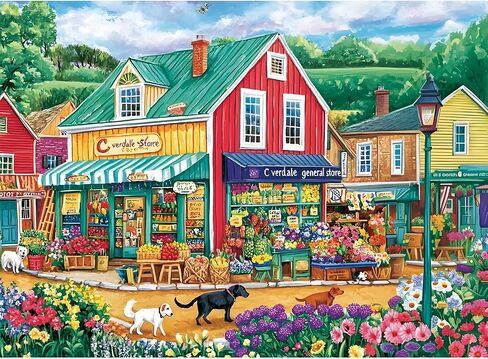300 Piece Puzzles for Adults,Vintage Lake House Jigsaw Puzzle for Adults Kids Elderly,Large Piece Tree Puzzle for Kids Age 8-10 10-12,Challenging Landscape Puzzle,Family Game Great Gift 20.5x15in in Saudi Arabia