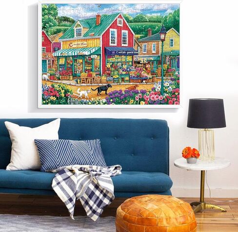 300 Piece Puzzles for Adults,Vintage Lake House Jigsaw Puzzle for Adults Kids Elderly,Large Piece Tree Puzzle for Kids Age 8-10 10-12,Challenging Landscape Puzzle,Family Game Great Gift 20.5x15in in Saudi Arabia