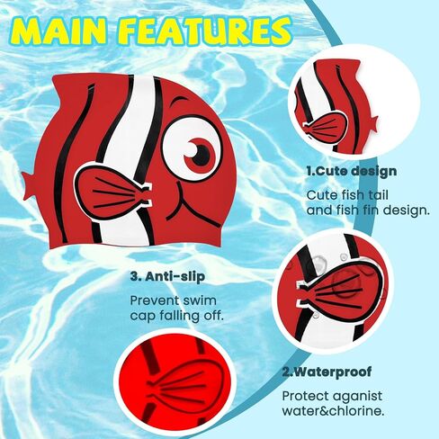 سبع سبع قبعة قبعة السباحة السيليكون لطفل القبع in Kuwait